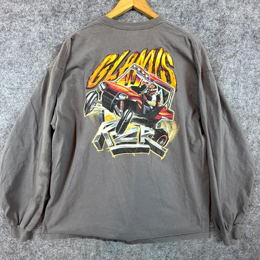Vintage Glamis Sand Dunes Gildan Sweatshirt Mens 2XL Gray Cotton Car Long Sleeve